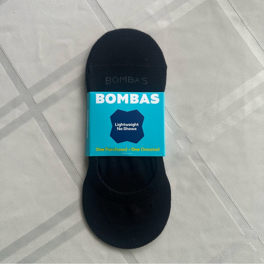Bombas Lightweight Black No Show Socks